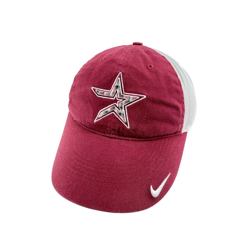 Nike MLB Houston Astros Cap Men OSFA Maroon Cotton Snapback Mesh Back Athletic